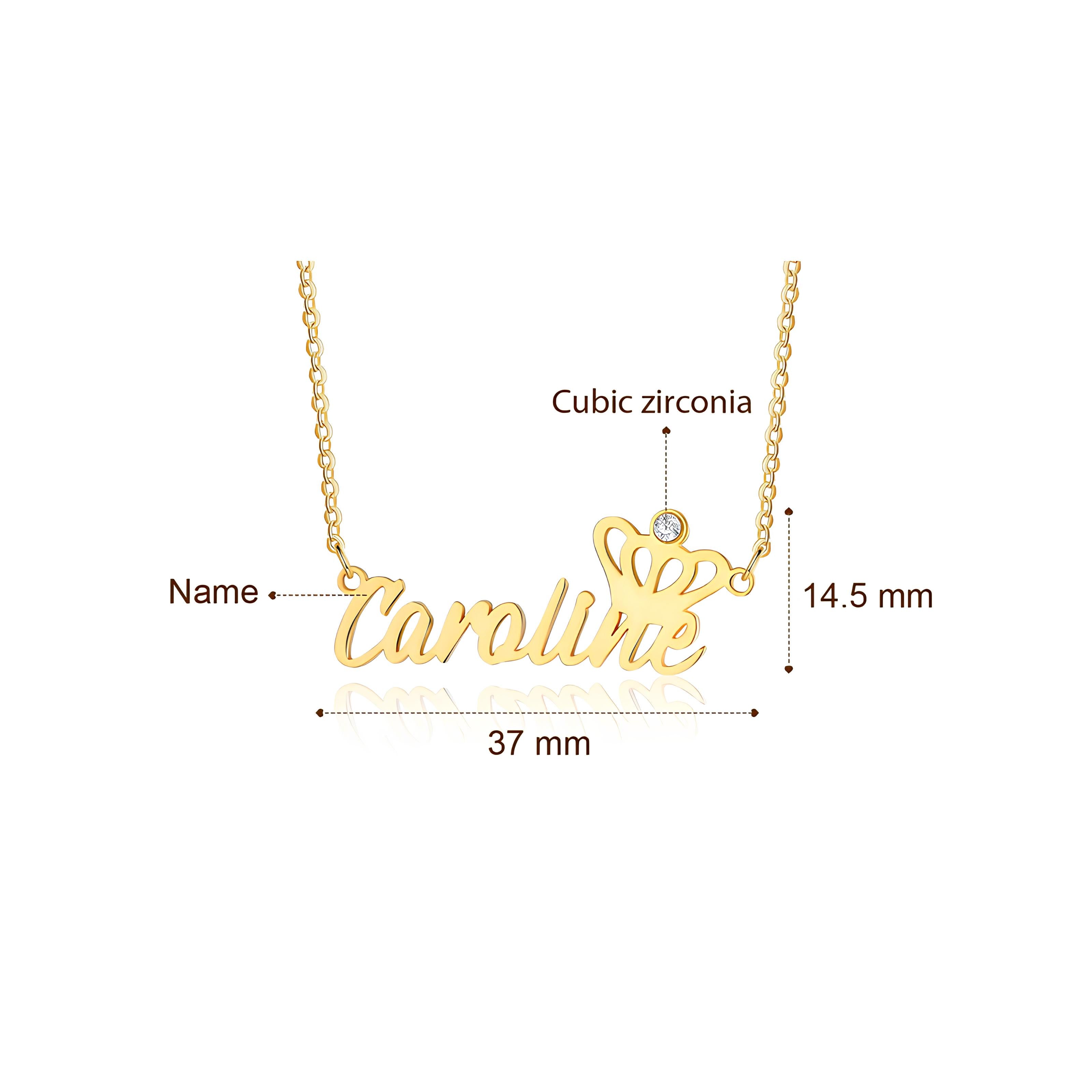 Name Necklace with Crown