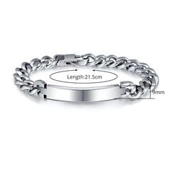 Mens ID Bracelet Silver