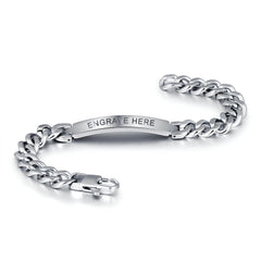 Mens ID Bracelet Silver