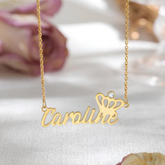 Name Necklace with Crown