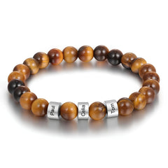 Custom Tiger Eye Bracelet – Personalized with 1-4 Names