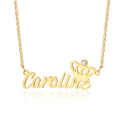 Name Necklace with Crown