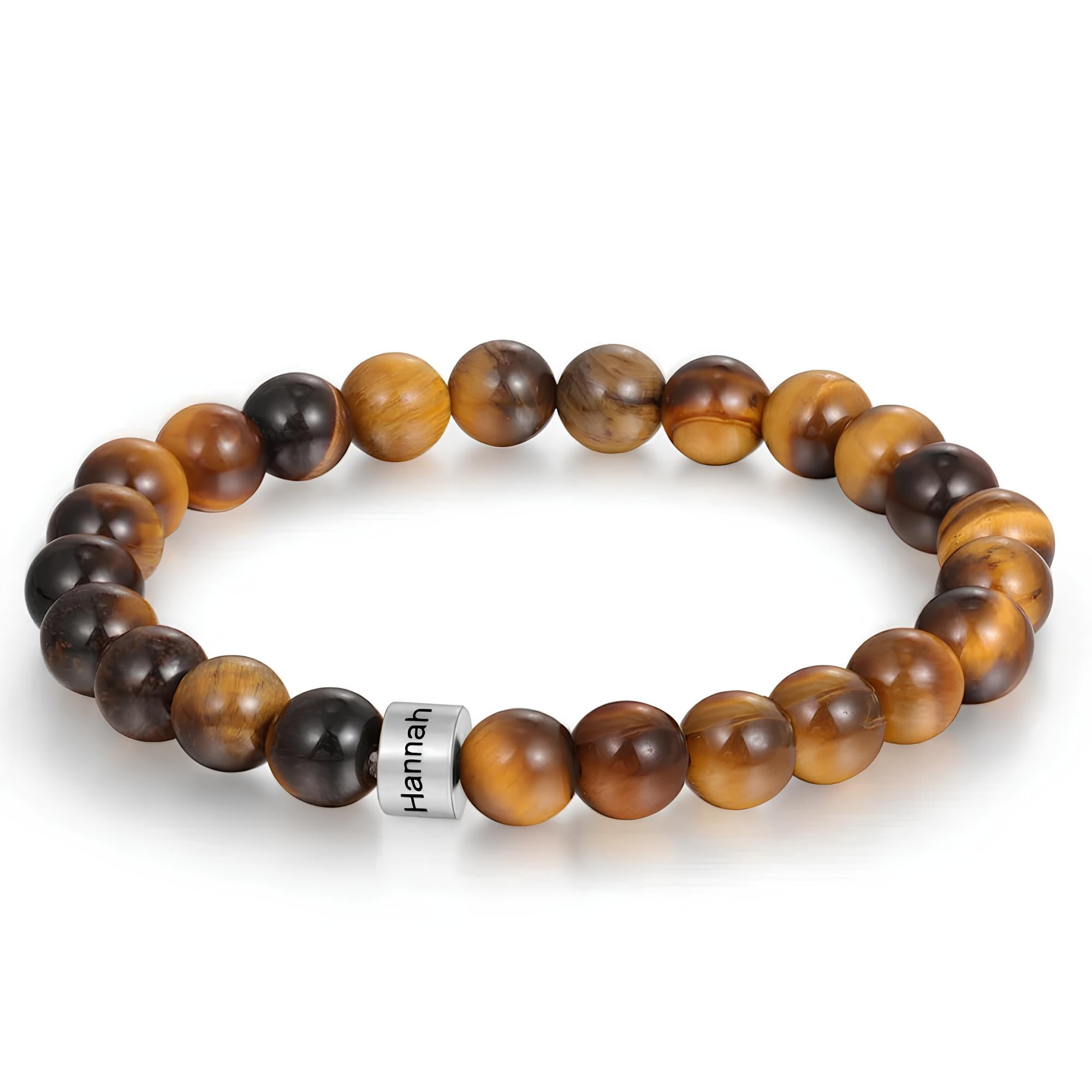 Custom Tiger Eye Bracelet – Personalized with 1-4 Names