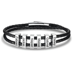 Fathers Corded Bracelet with Names