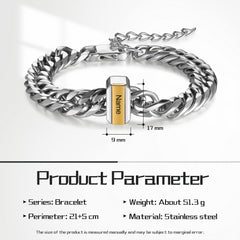 Mens Silver & Gold Custom Curb Bracelet