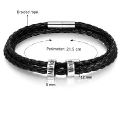 Braided Bracelet for Men with Charms