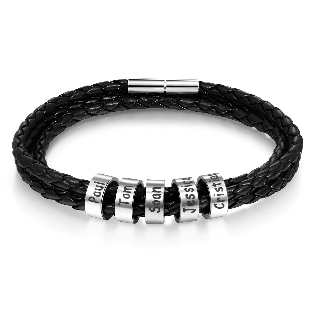 Braided Bracelet for Men with Charms