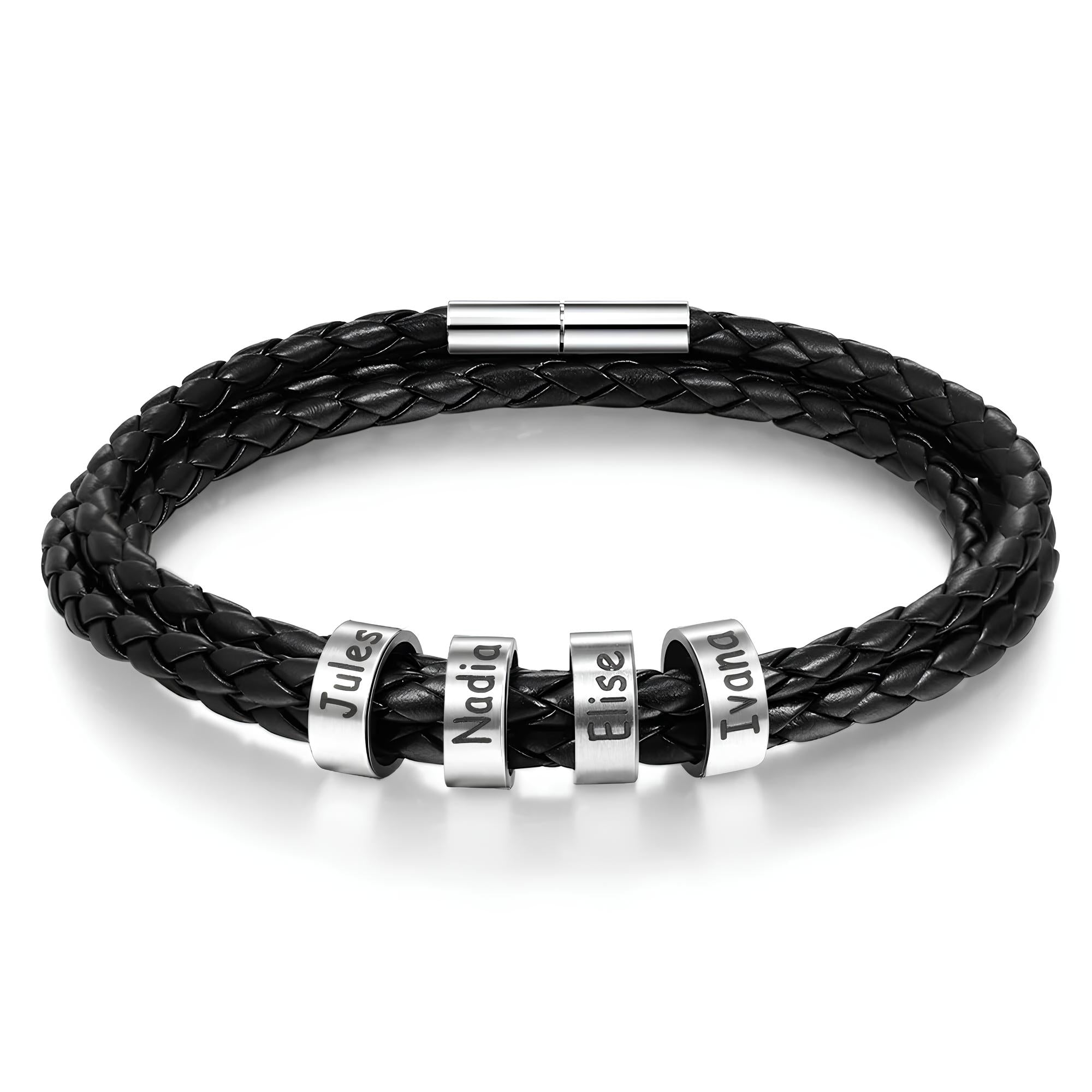 Braided Bracelet for Men with Charms