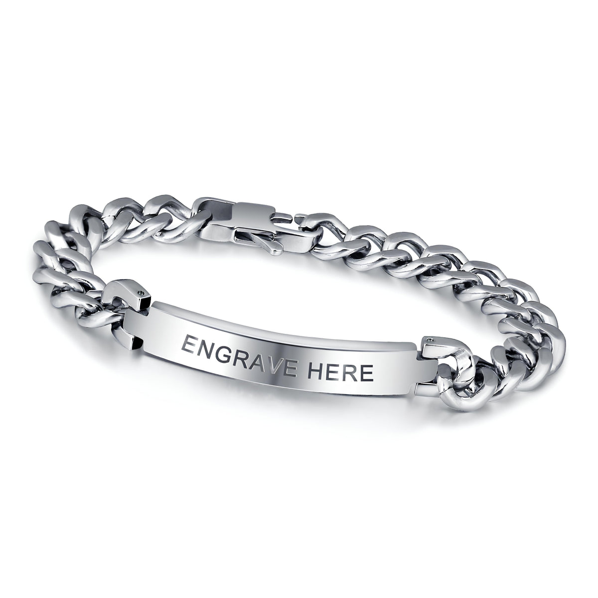 Mens ID Bracelet Silver