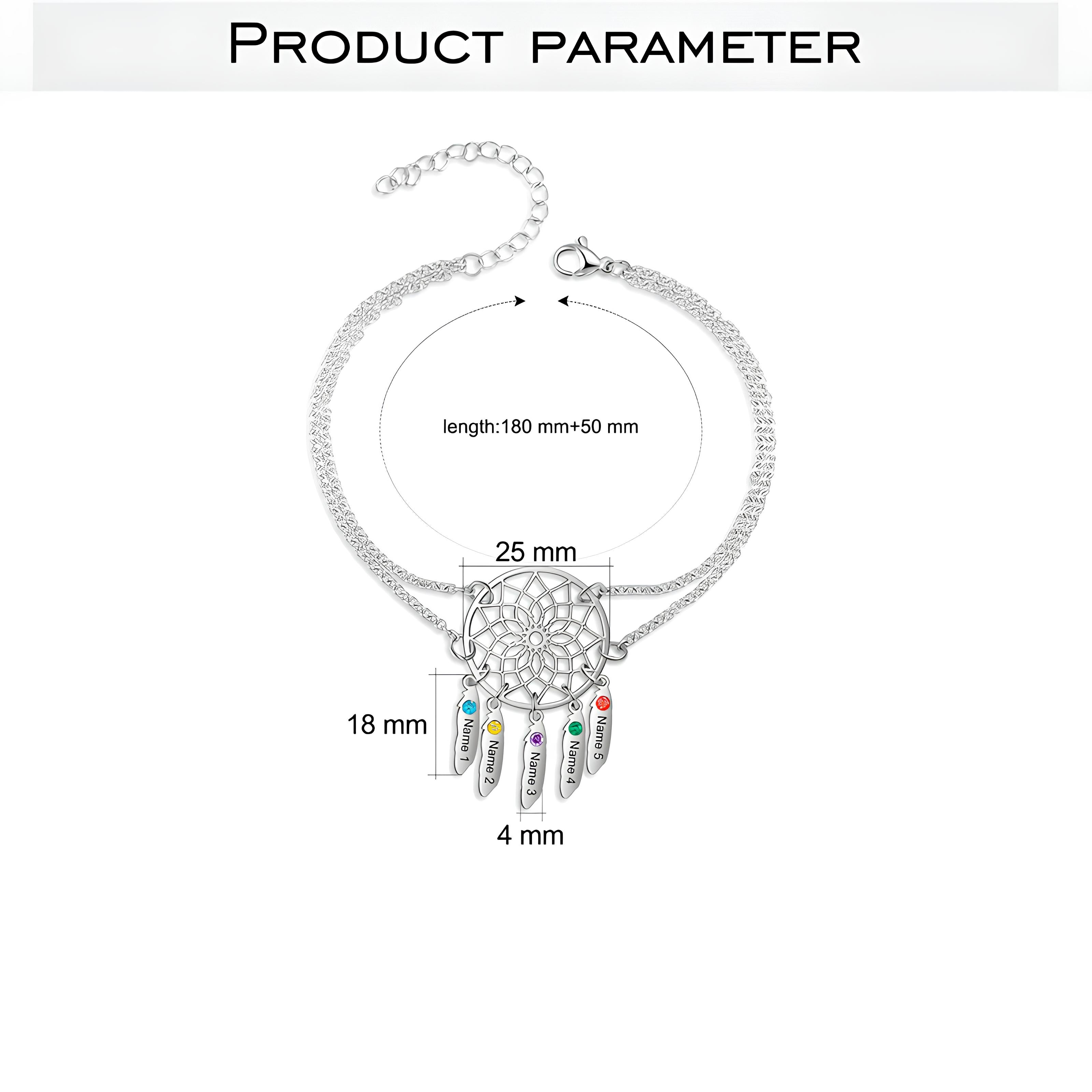 Dreamcatcher Bracelet with Birthstones