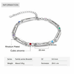 Custom Birthstone Infinity Bracelet