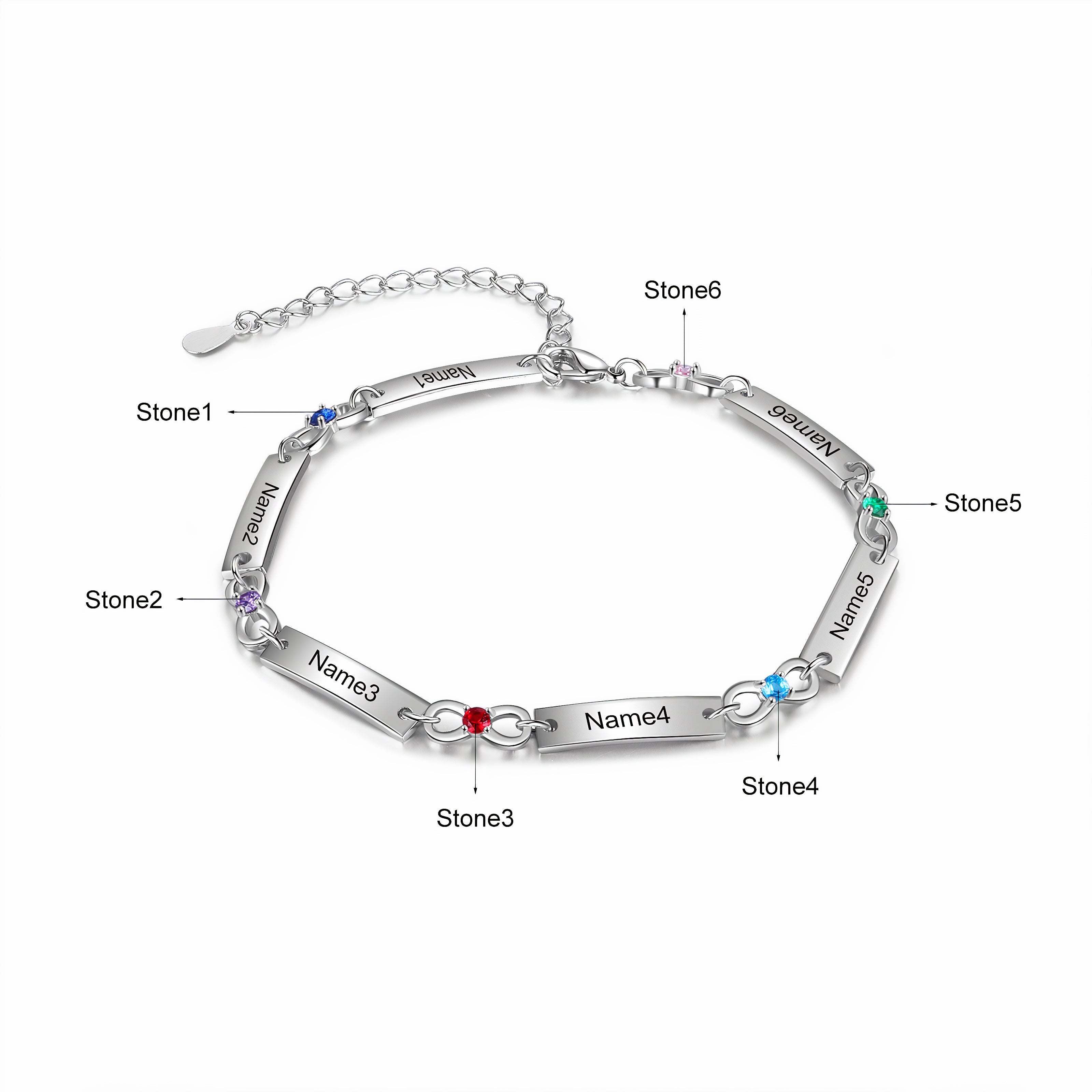 Custom Birthstone Infinity Bracelet