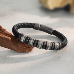 Oxidized Silver Bracelet for Him