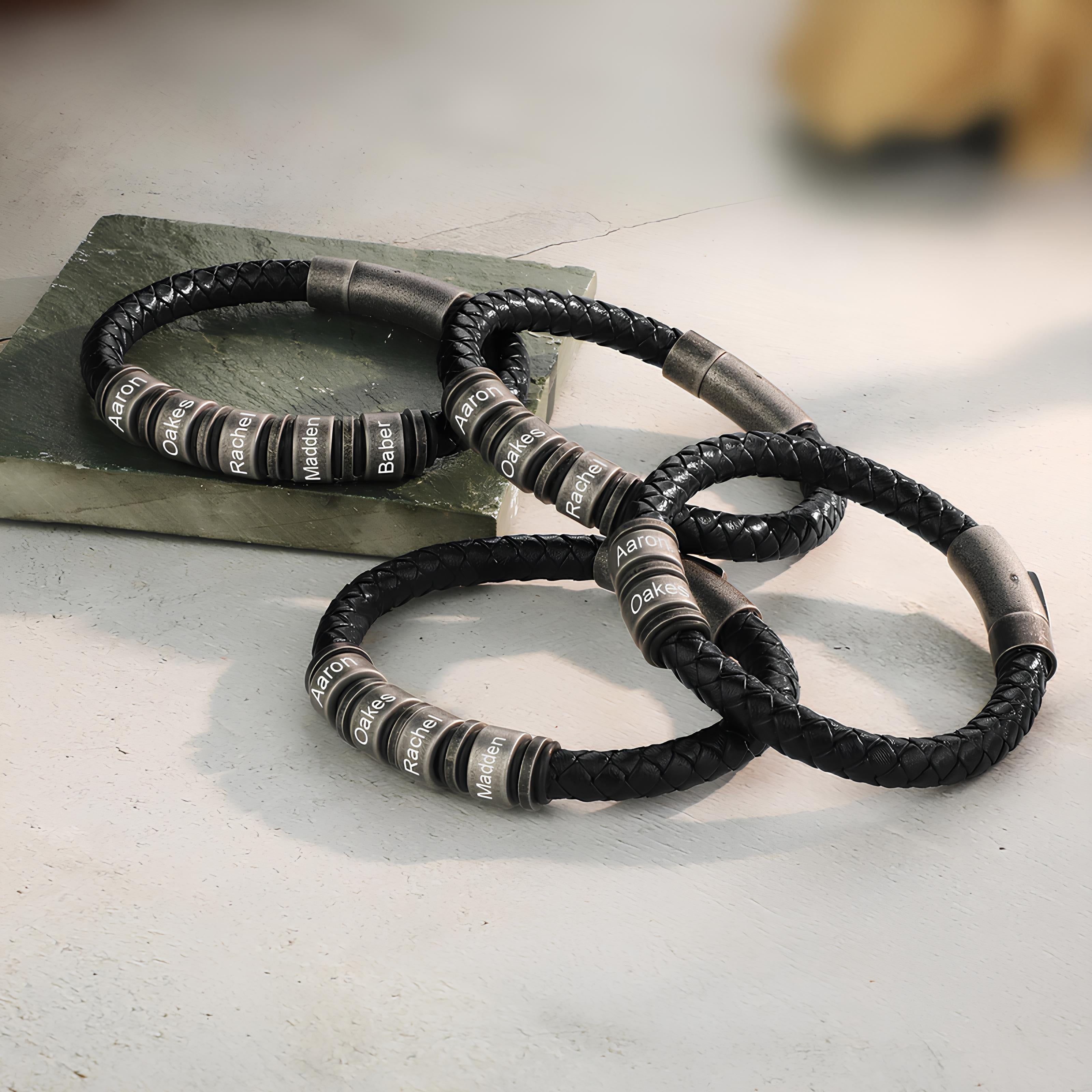 Oxidized Silver Bracelet for Him