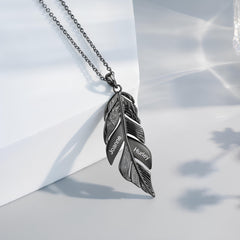 Custom Feather Necklace - Black