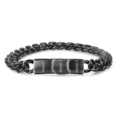 Oxidized Silver Custom Mens Bracelet