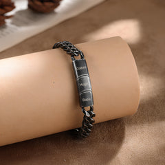 Oxidized Silver Custom Mens Bracelet