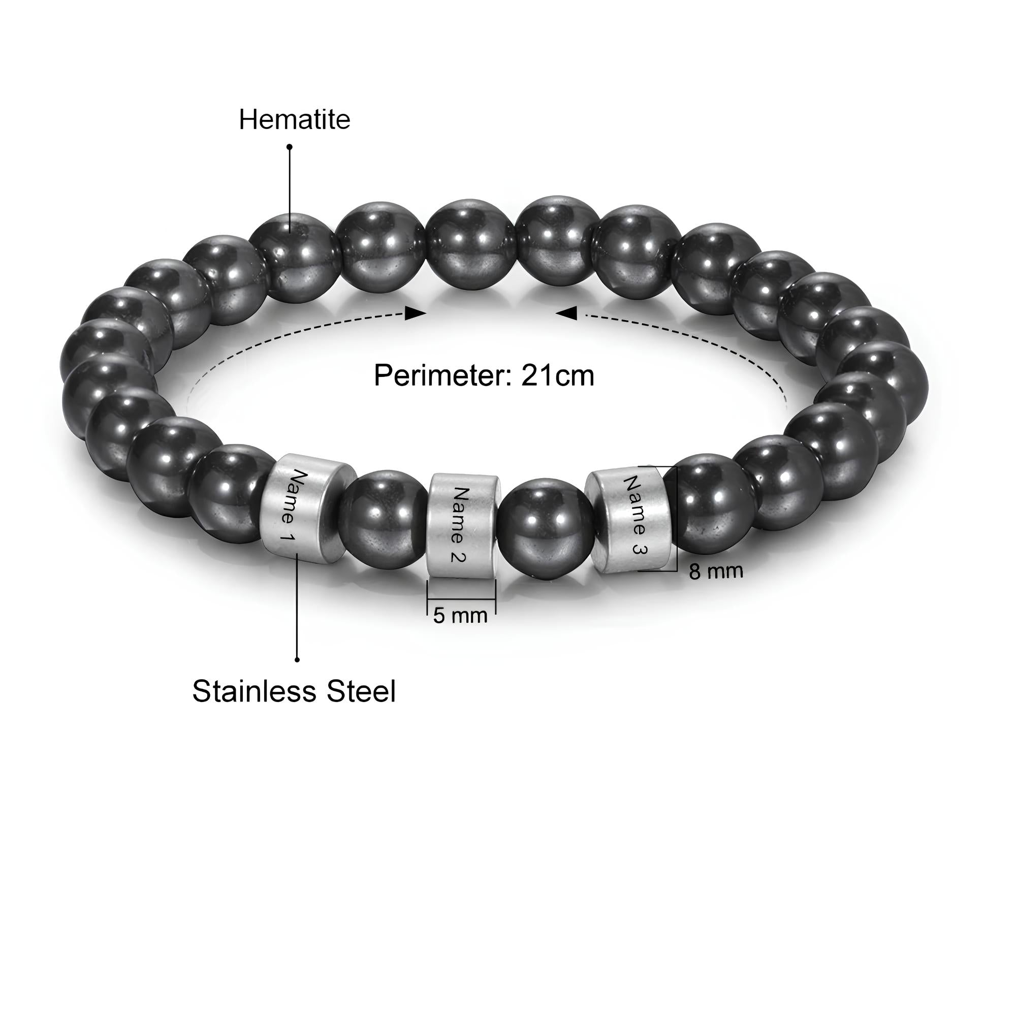 Personalized Hematite Bracelet