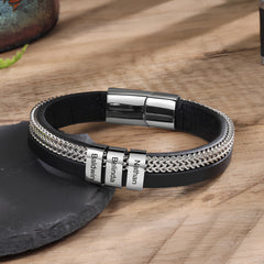 Mens Black & Silver Bracelet