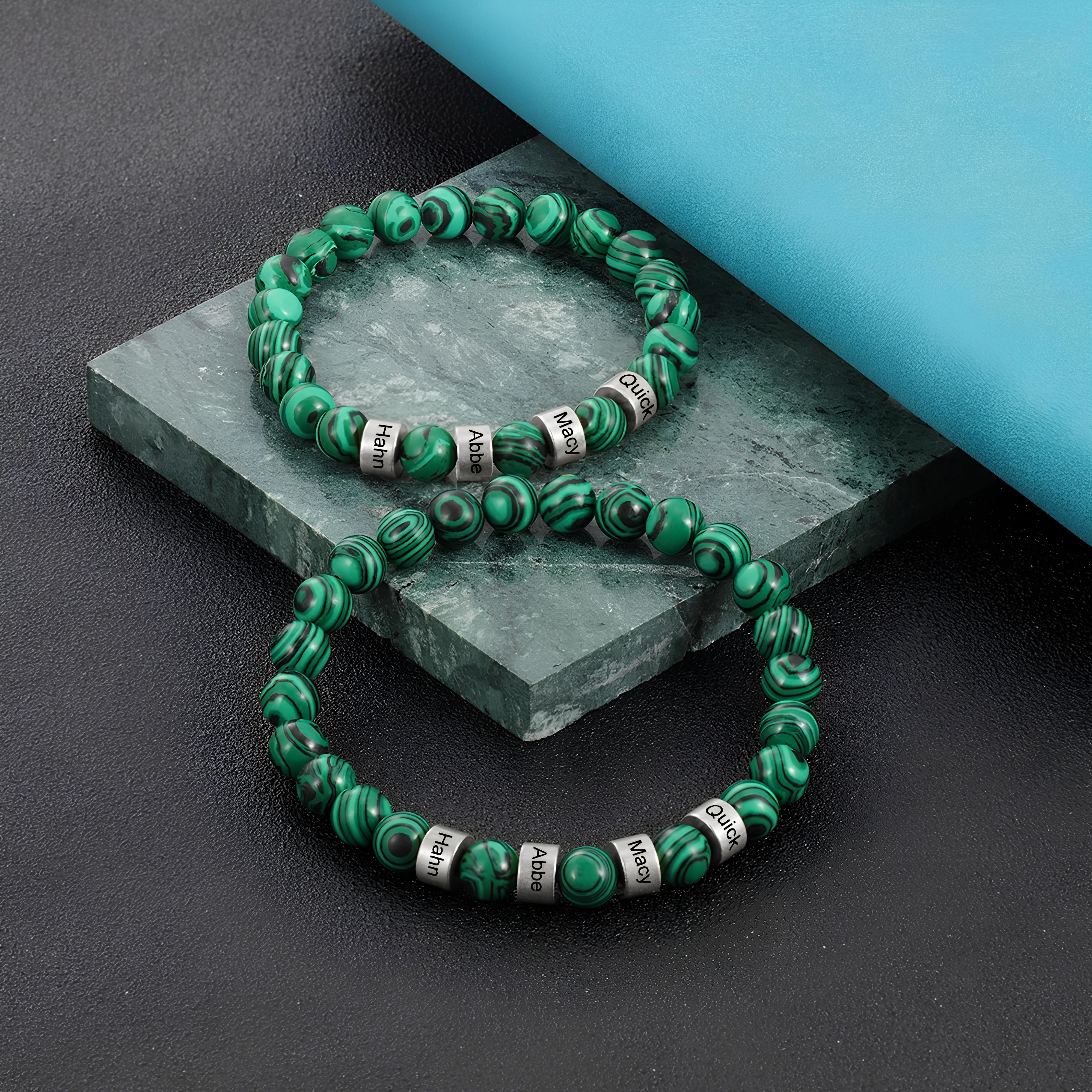 Green Bead Bracelet - Malachite Stone