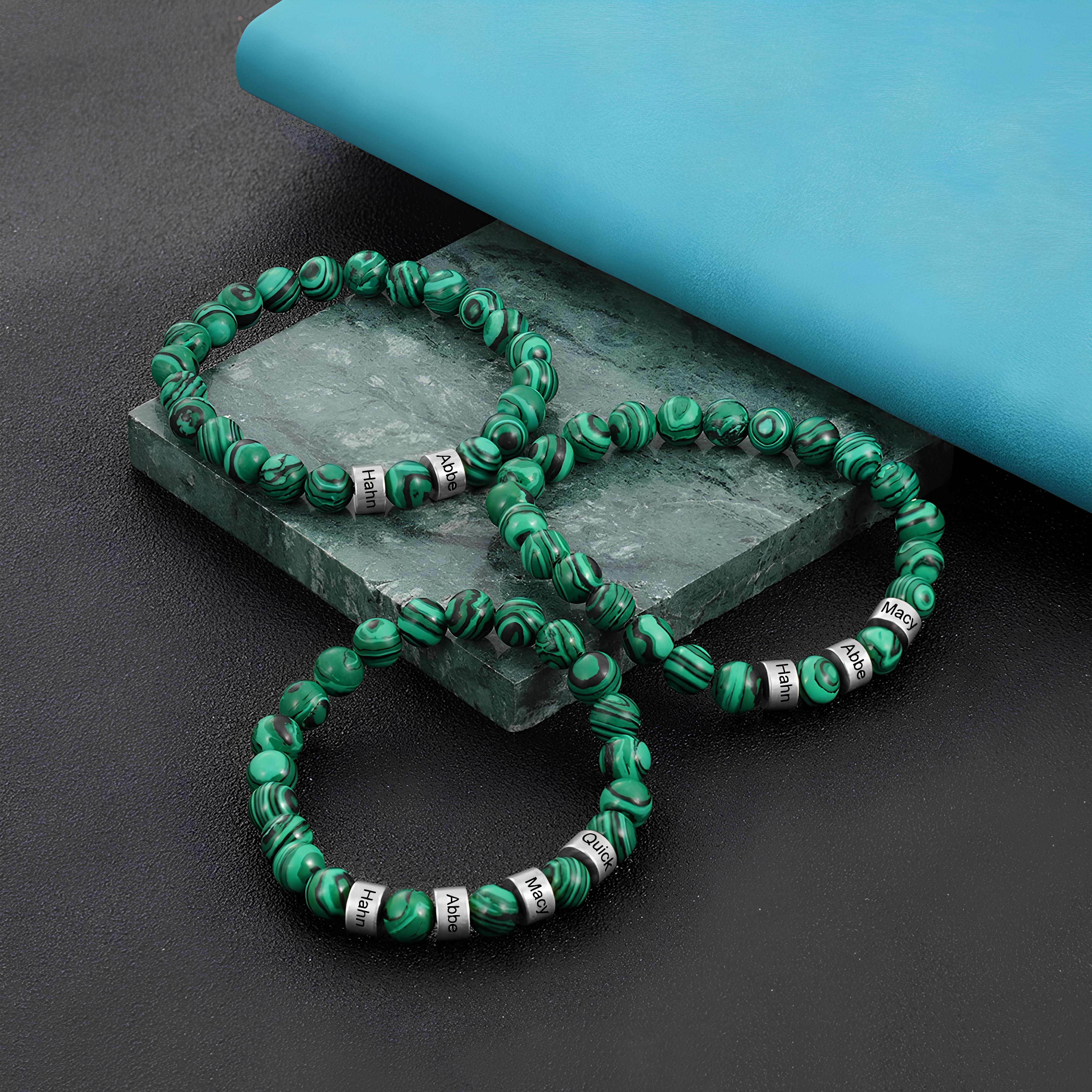 Green Bead Bracelet - Malachite Stone