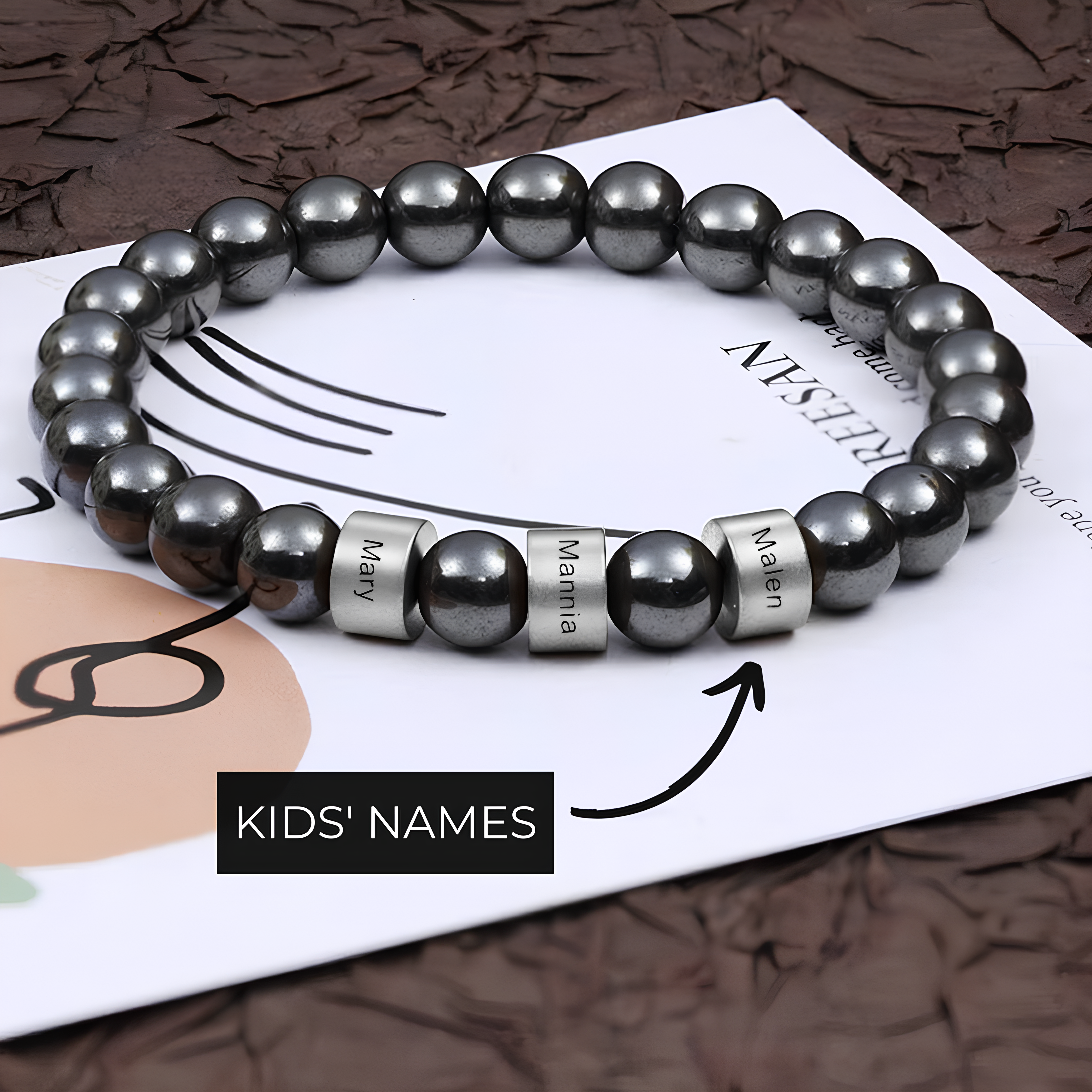 Personalized Hematite Bracelet